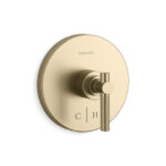 Grifería para lavamanos de surtidor alto con palancas.