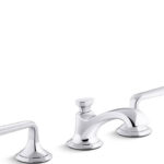 Grifería para lavamanos con surtidor bajo y manerales tipo palanca